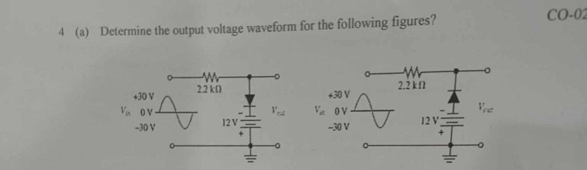 4 ( a ) Determine the output voltage waveform for