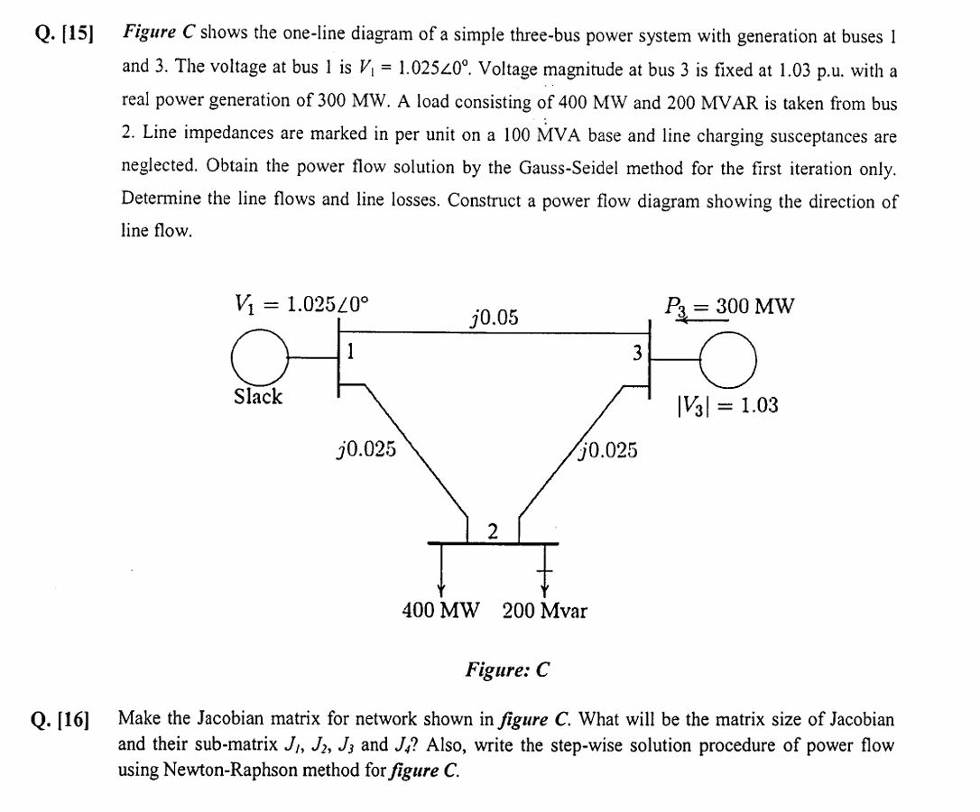 Q . [ 1 5 ] Figure C shows the one - line diagram