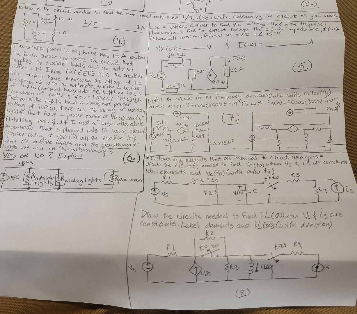 ( 3 . ) Below is the circuit needed to find the