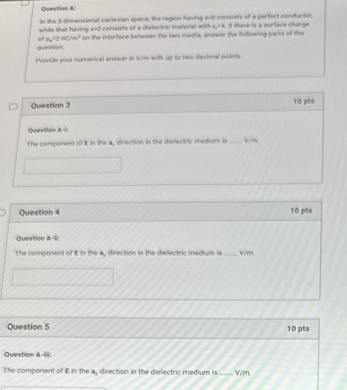 Question A: In the 3 - dimensional cartesian