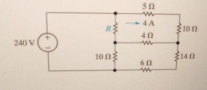 Find the value of the R resistance in the circuit
