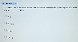 Useen The telephone is an audio device that