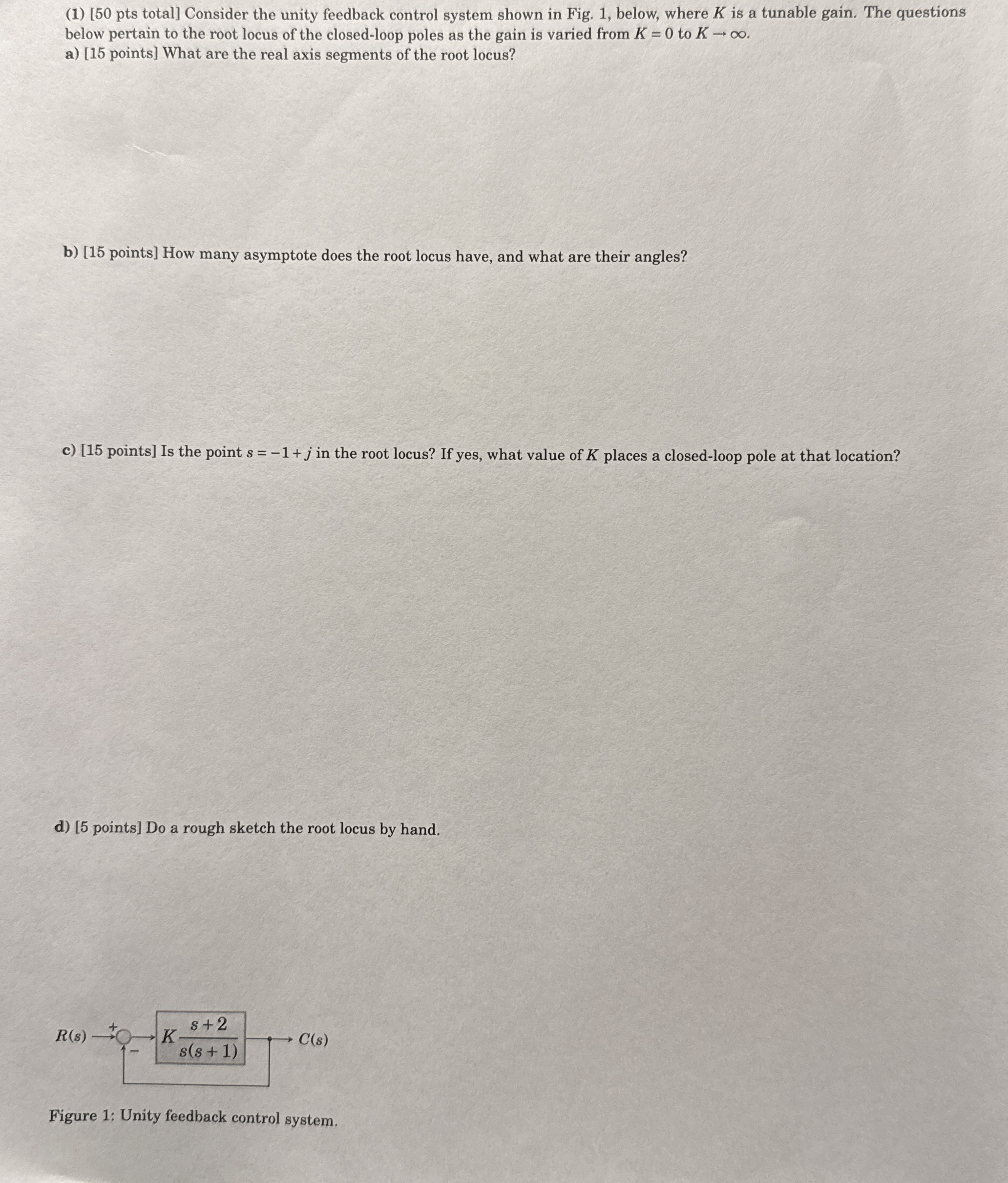 Automatic Controls Homework Help Please. ( 1 ) [