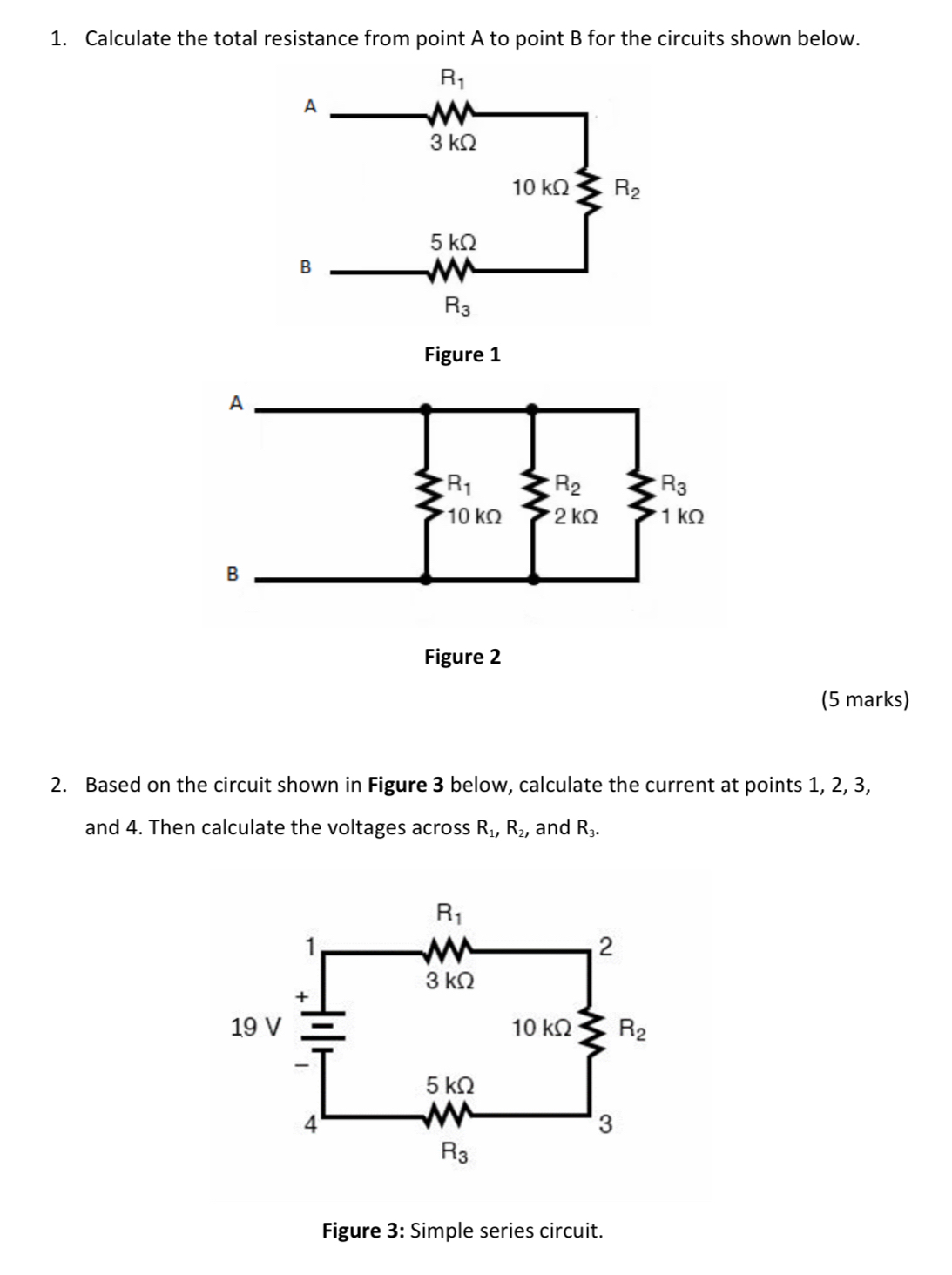 Calculate the total resistance from point A to
