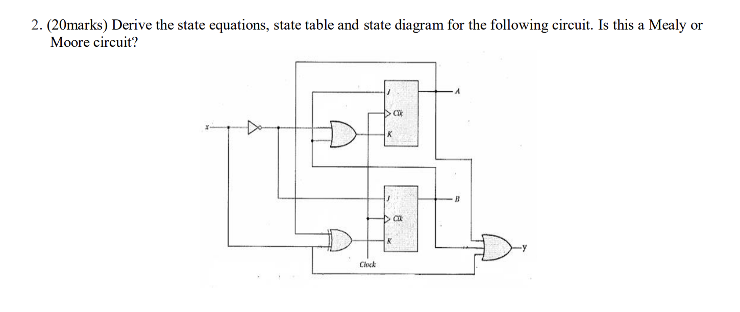 2 . ( 2 0 marks ) Derive the state equations,
