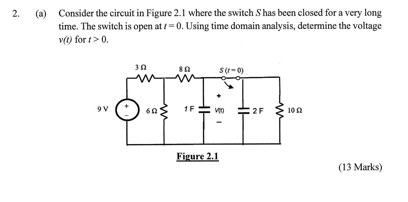 2 . ( a ) Consider the circuit in Figure 2 . 1
