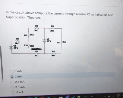 In the circuit above compute the current through