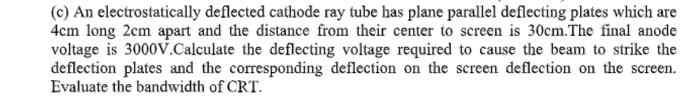 ( c ) An electrostatically deflected cathode ray