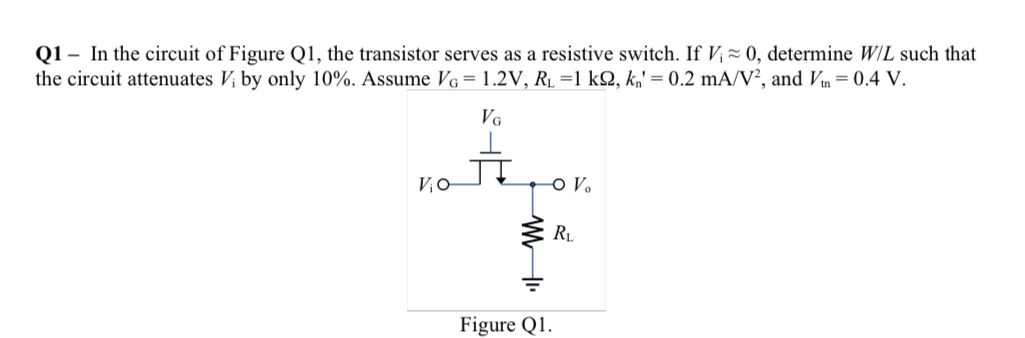 Q 1 - In the circuit of Figure Q 1 , the