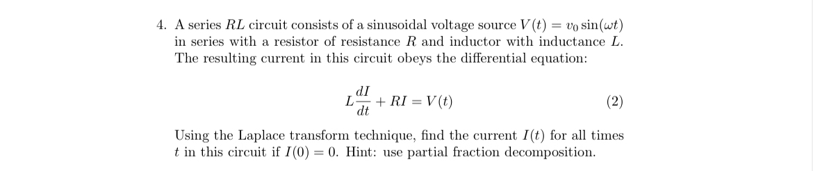 A series R L circuit consists of a sinusoidal