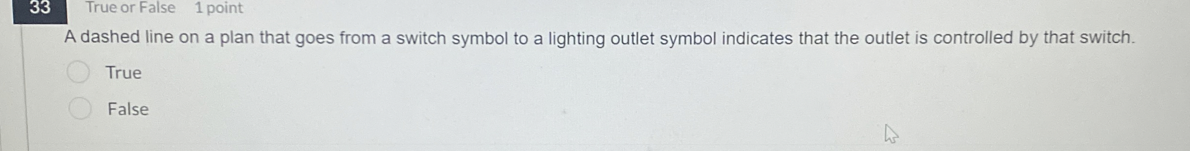 3 3 True or False 1 point A dashed line on a plan