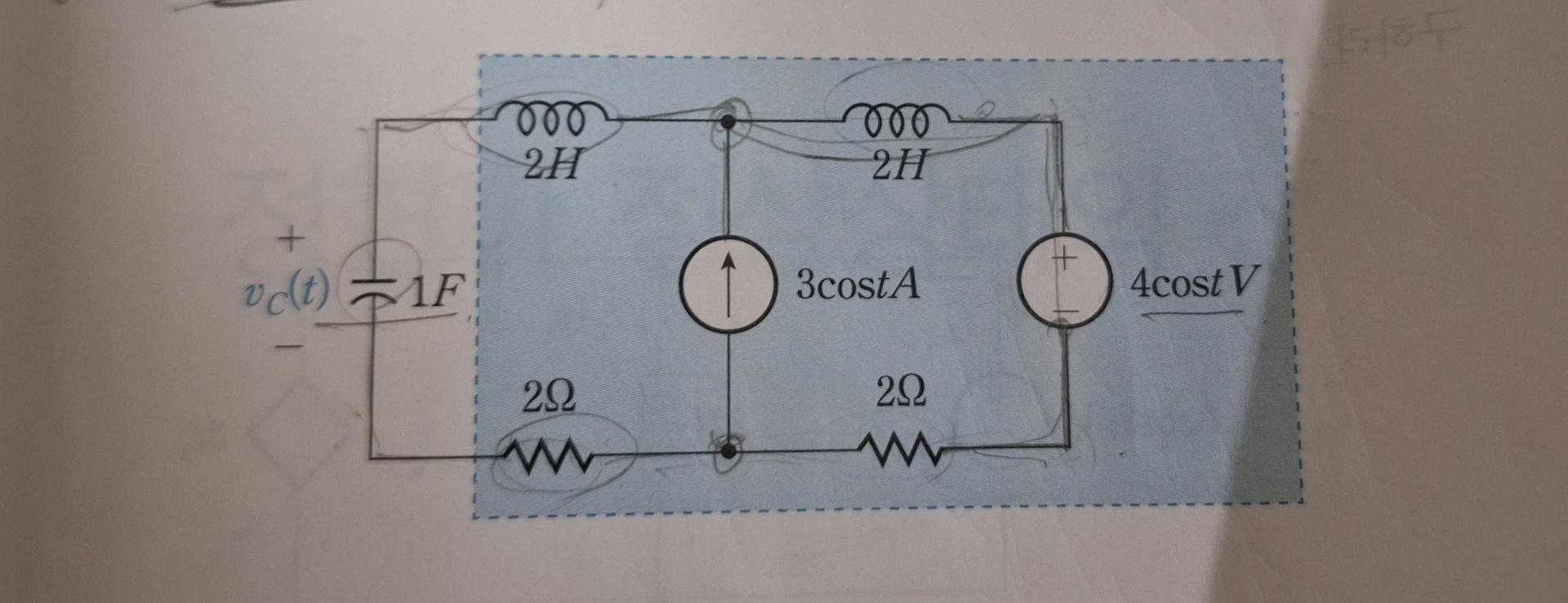 In the following circuit, replace the dotted line