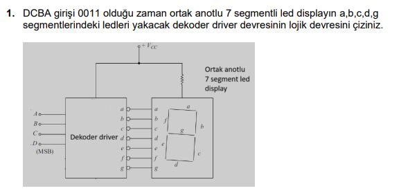 DCBA giri i 0 0 1 1 oldu u zaman ortak anotlu 7