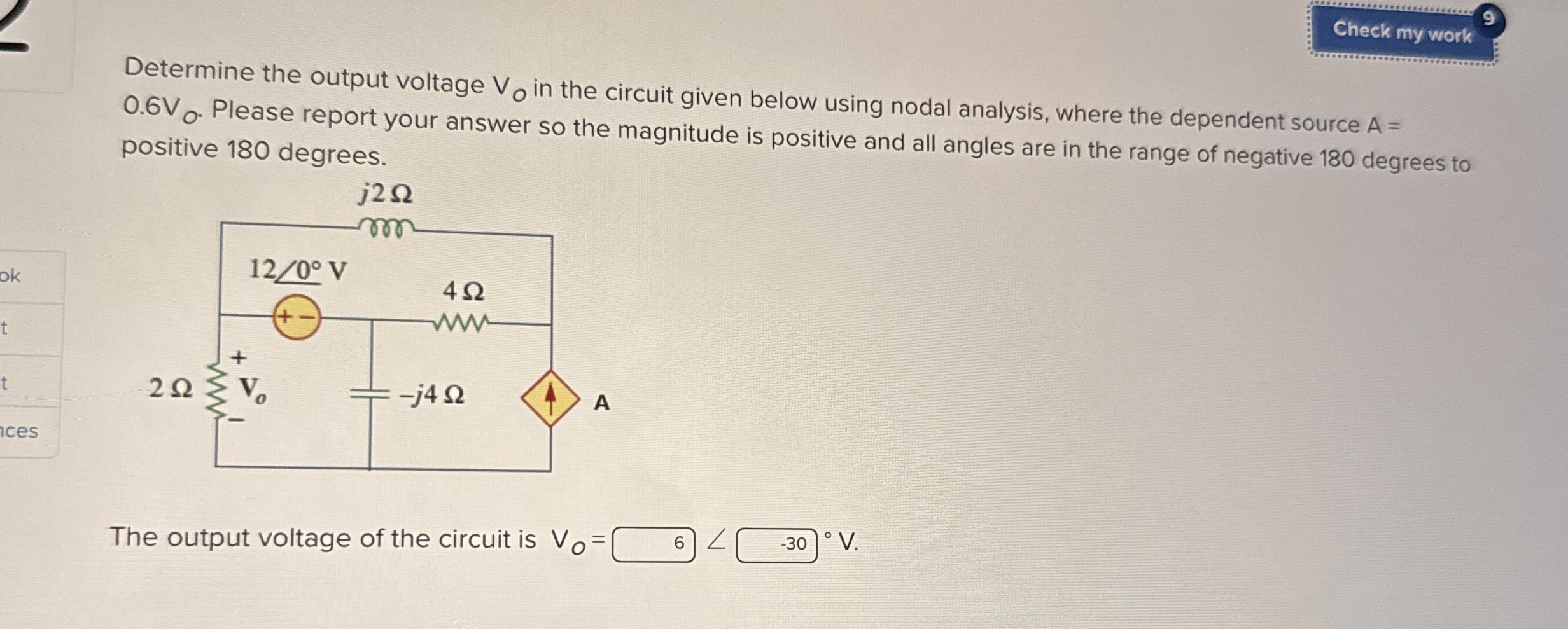 Determine the output voltage V 0 in the circuit