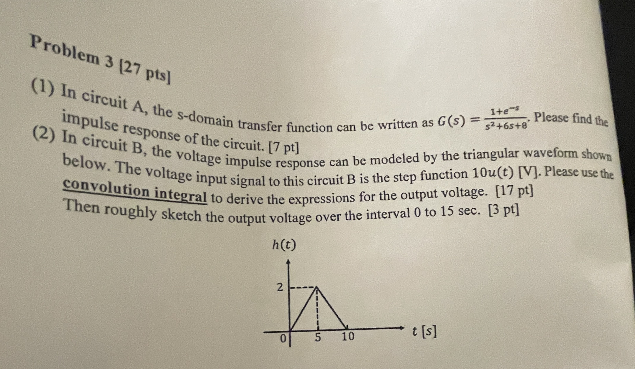 Problem 3 [ 2 7 pts ] ( 1 ) In circuit A , the s
