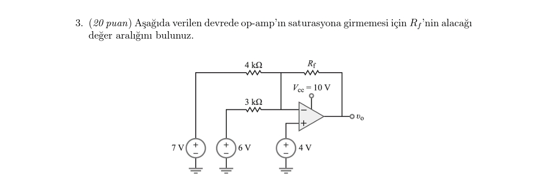 ( 2 0 puan ) A a da verilen devrede op - amp'n