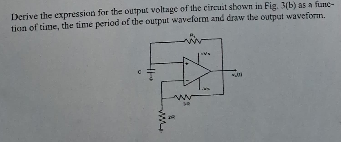 Derive the expression for the output voltage of