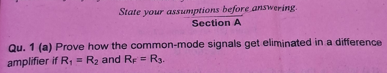 Prove how the common - mode signals get