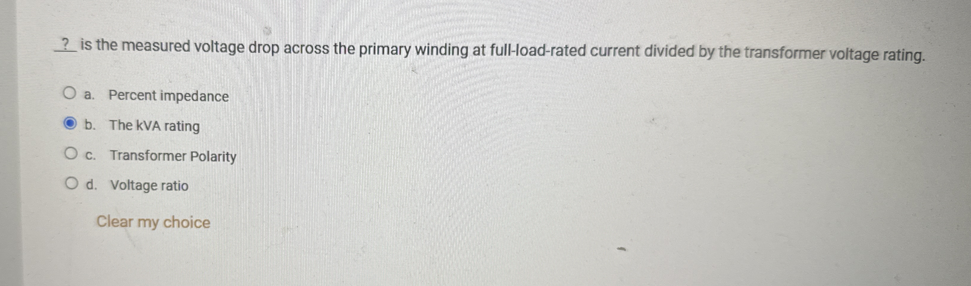 ? is the measured voltage drop across the primary