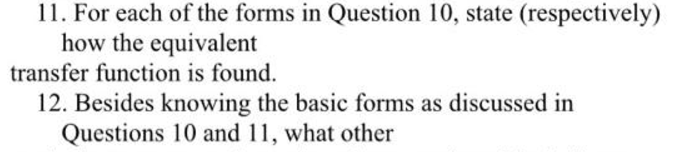 1 1 . For each of the forms in Question 1 0 ,