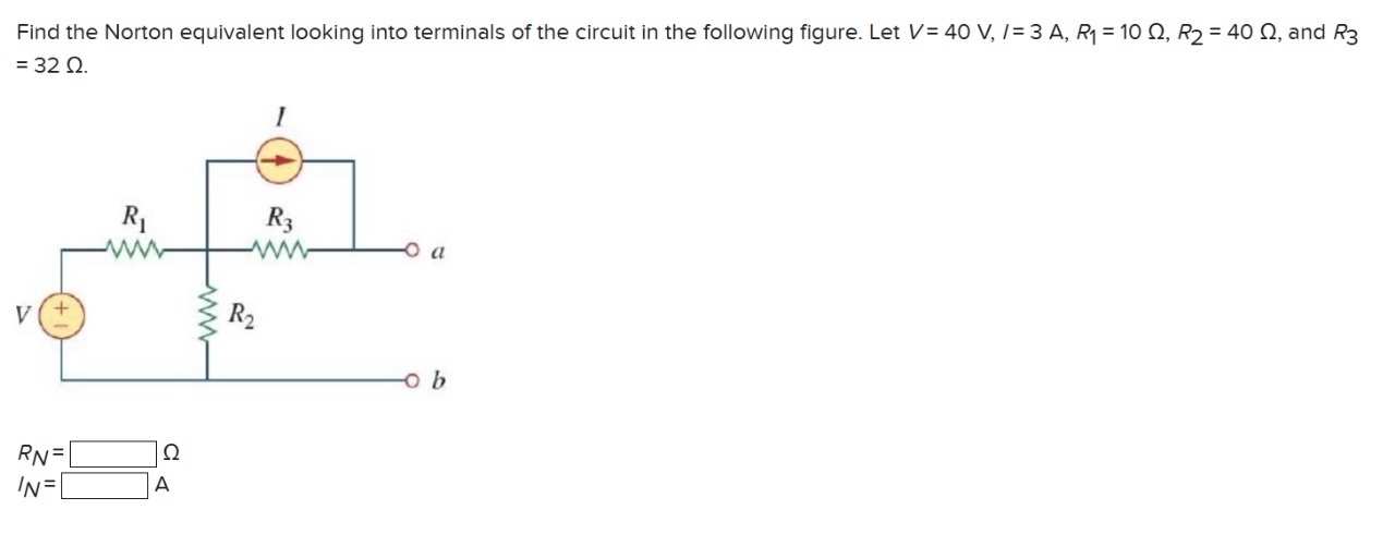 Find the Norton equivalent looking into terminals