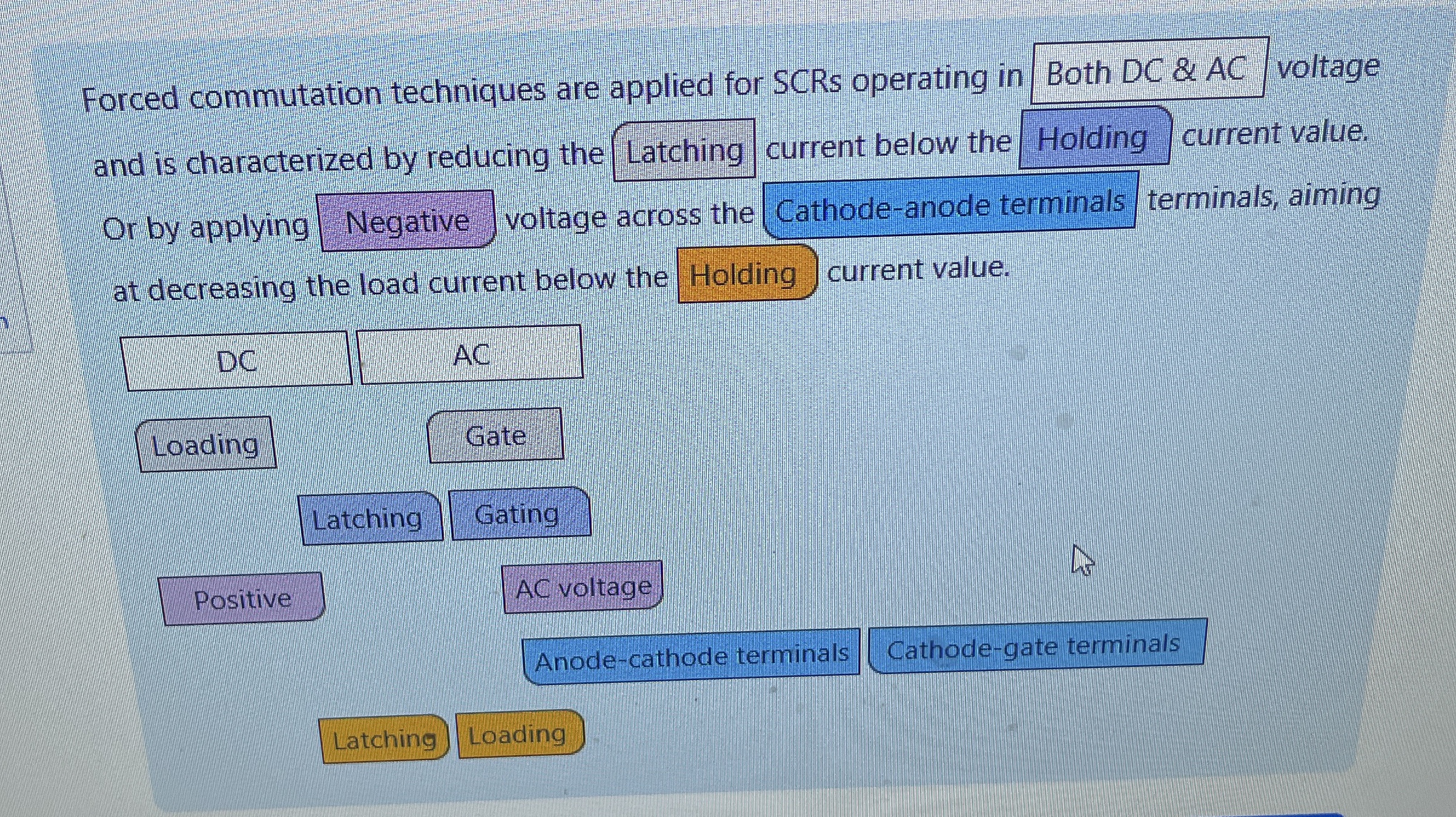 Forced commutation techniques are applied for