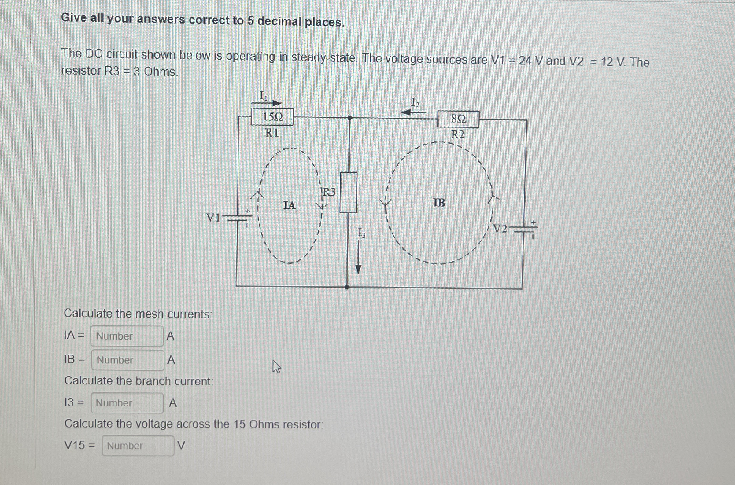 Give all your answers correct to 5 decimal