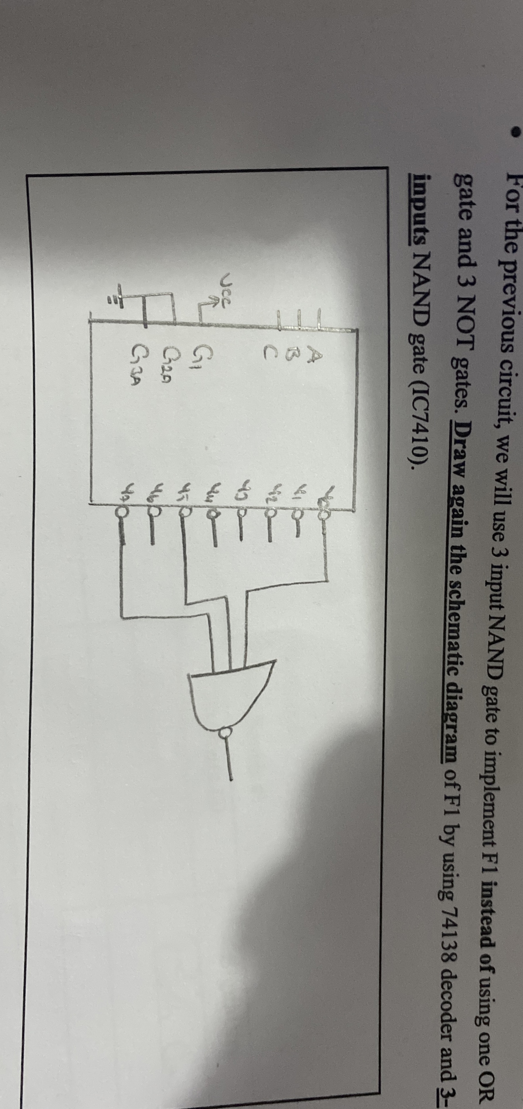 For the previous circuit, we will use 3 input