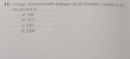 Voltage operated earth leakage circuit breakers