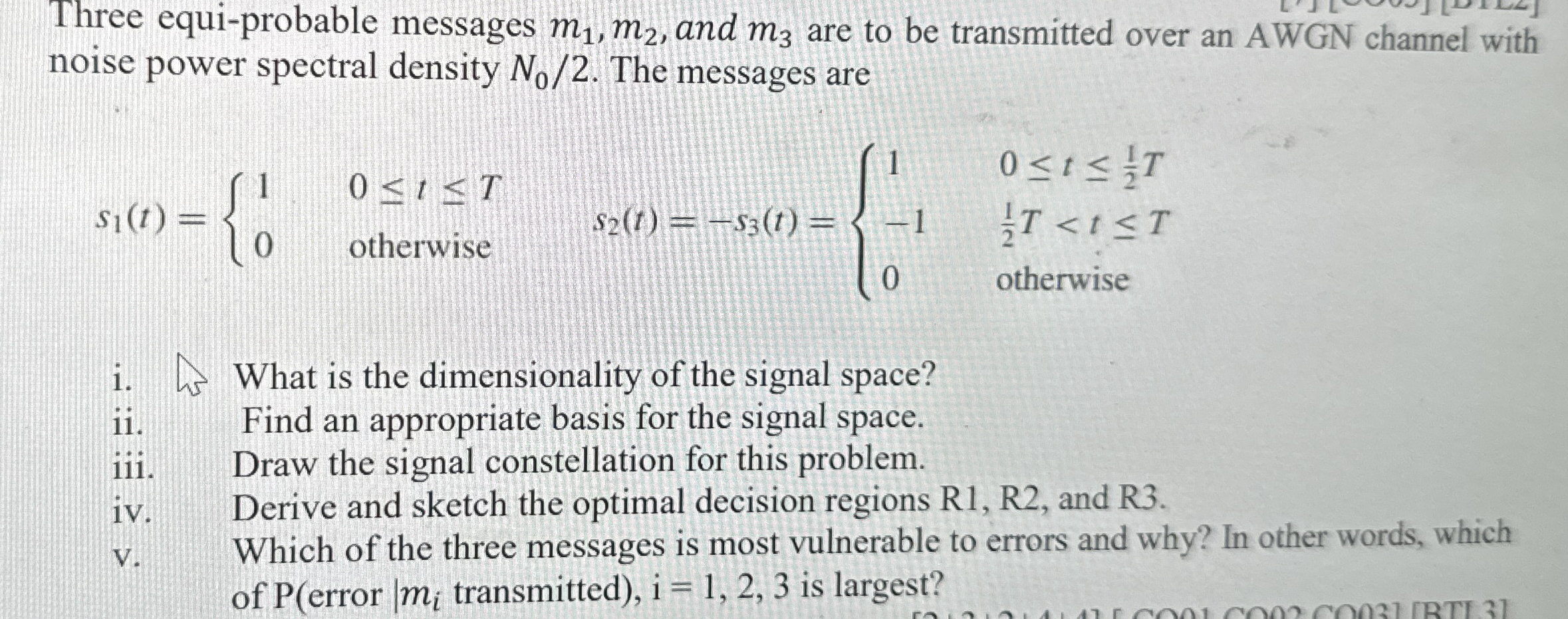 Three equi - probable messages m 1 , m 2 , and m