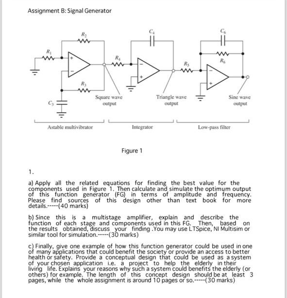 Assignment B: Signal Generator Figure 1 1 . a )