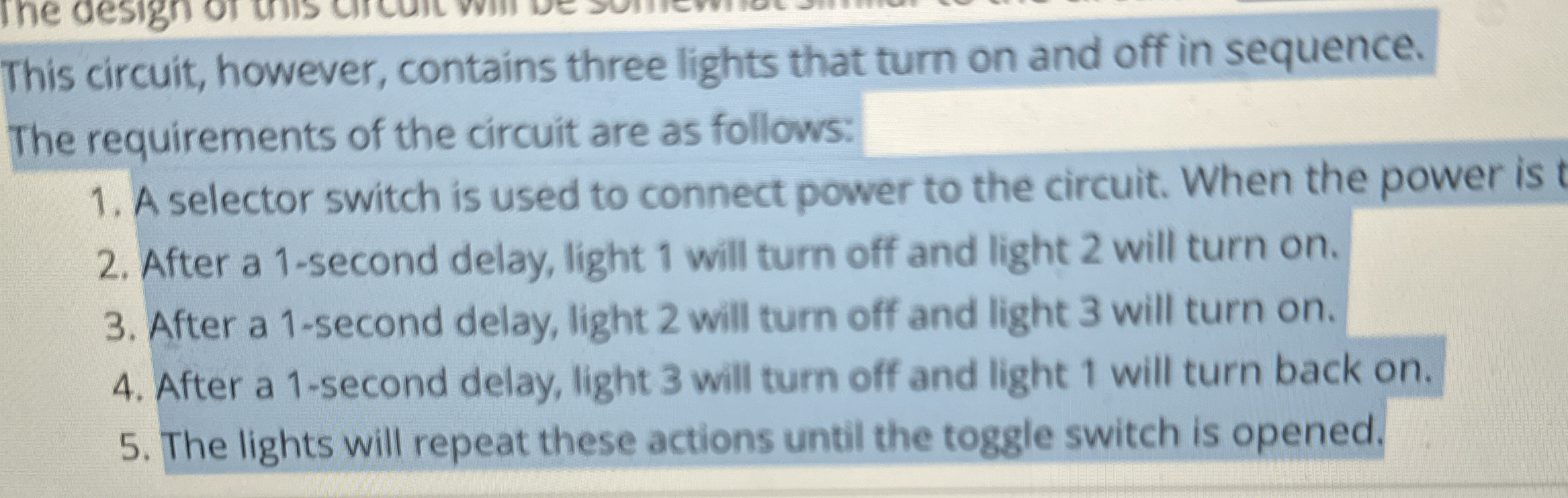 This circuit, however, contains three lights that