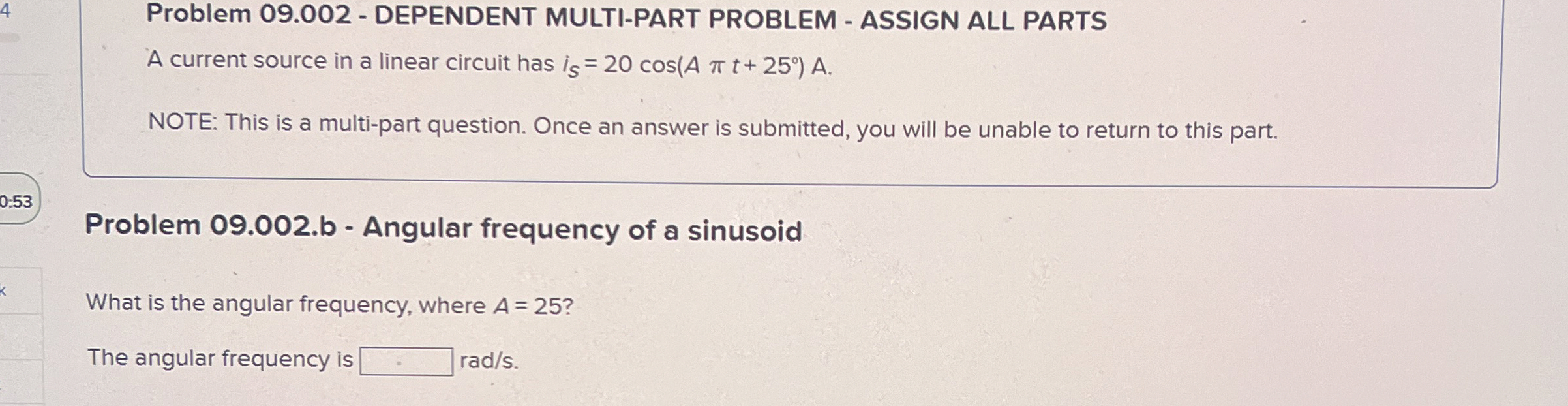 Problem 0 9 . 0 0 2 - DEPENDENT MULTI - PART