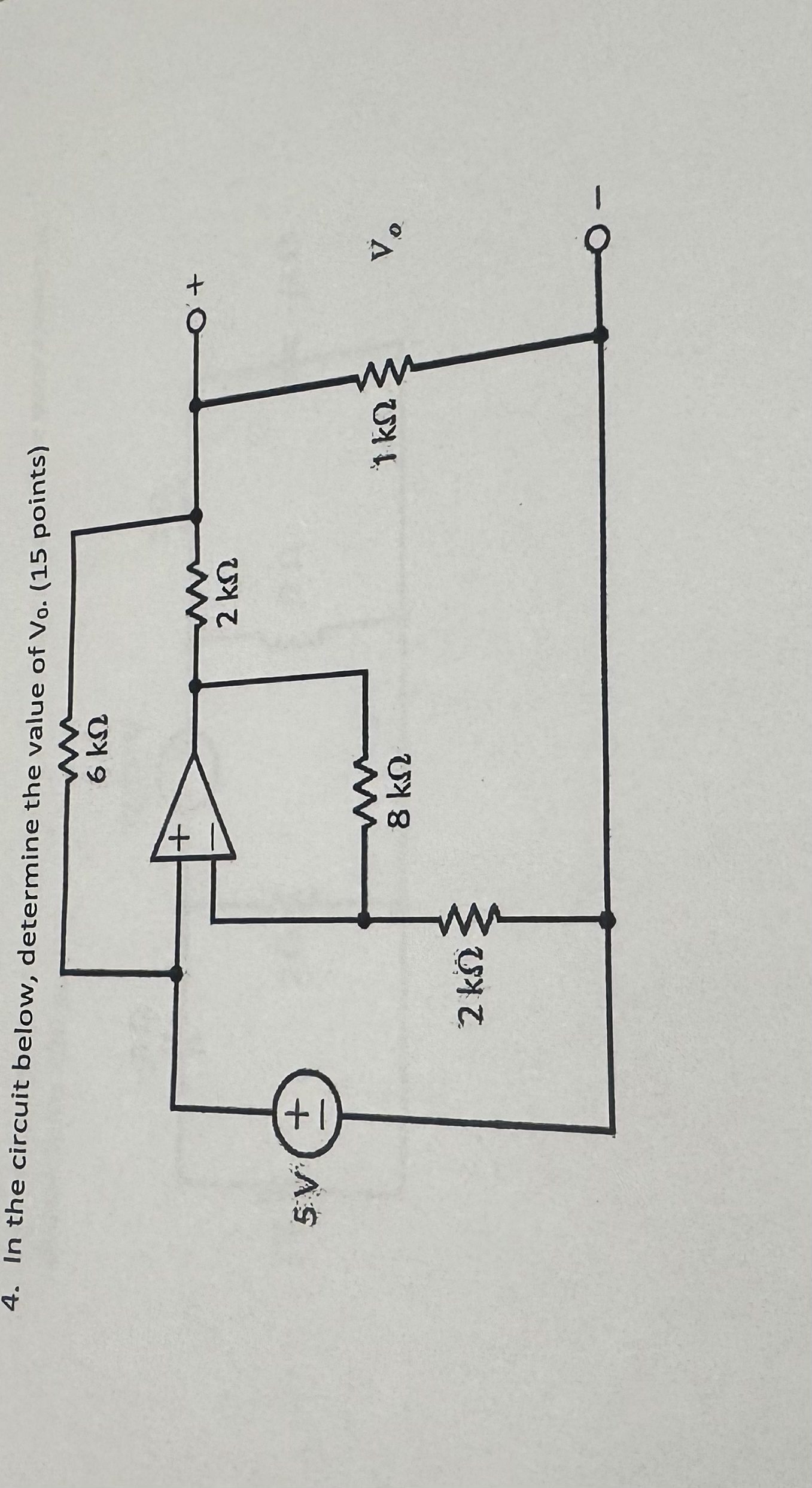 In the circuit below, determine the value of V o