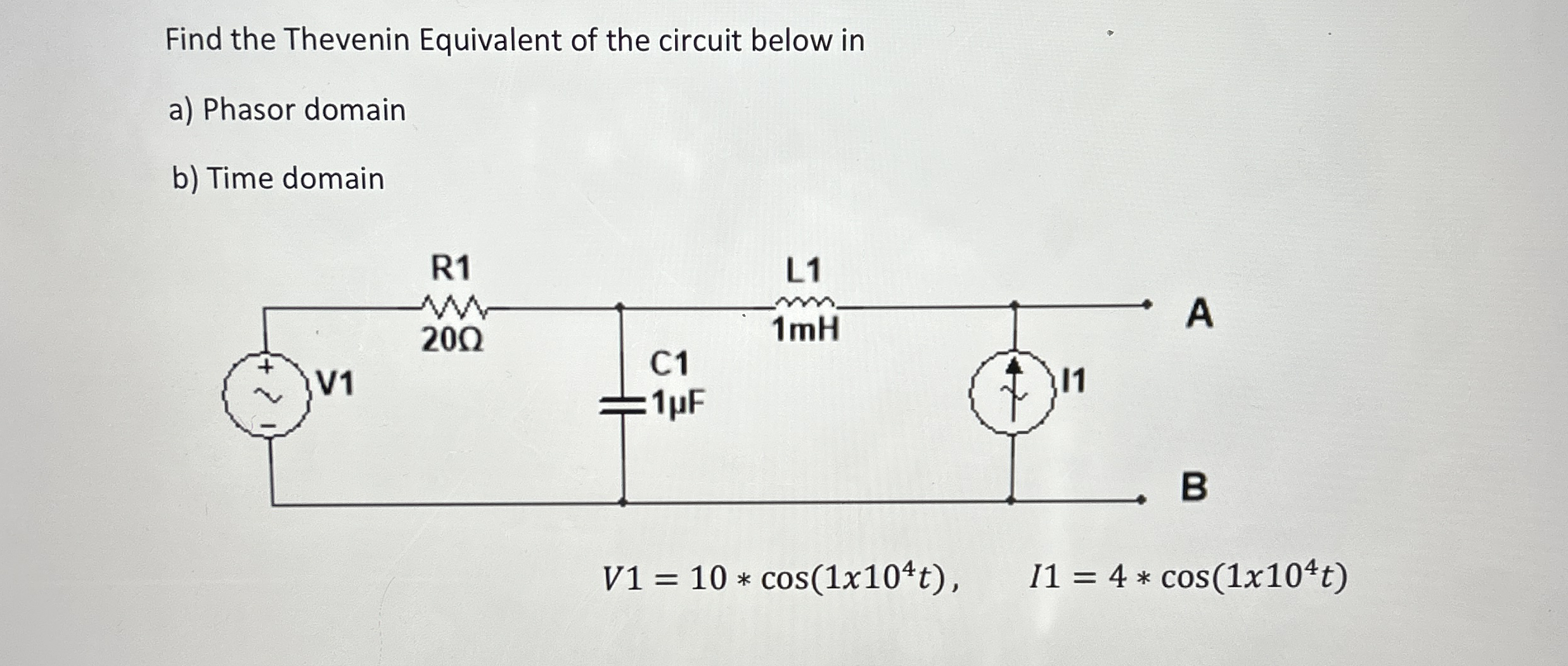 Find the Thevenin Equivalent of the circuit below