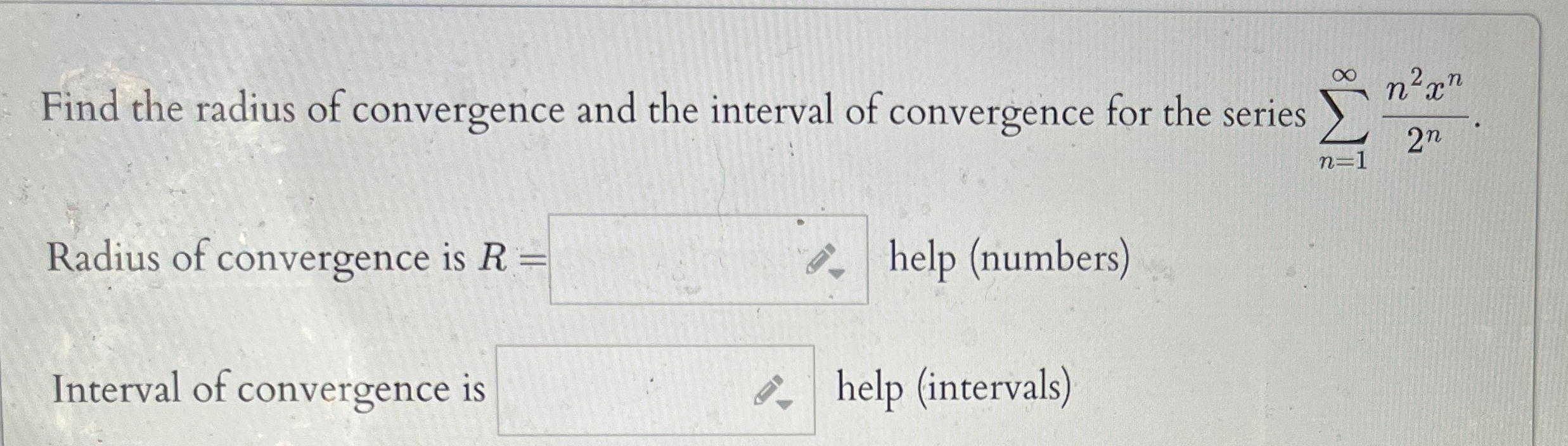 Find the radius of convergence and the interval