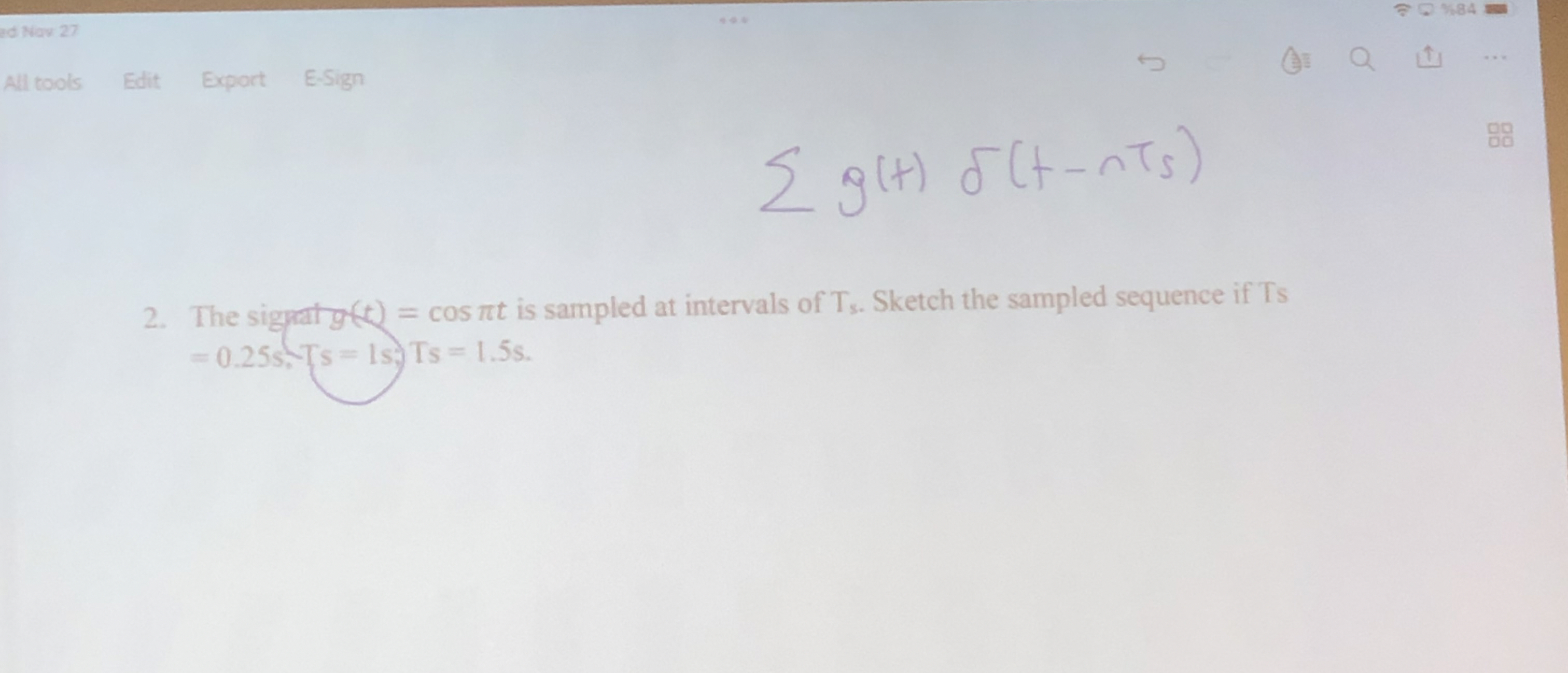 All tools Edit Export E - Sign ? ? g ( t ) ( t -