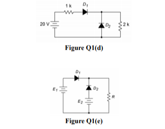 ( d ) Determine the diode and resistor voltages