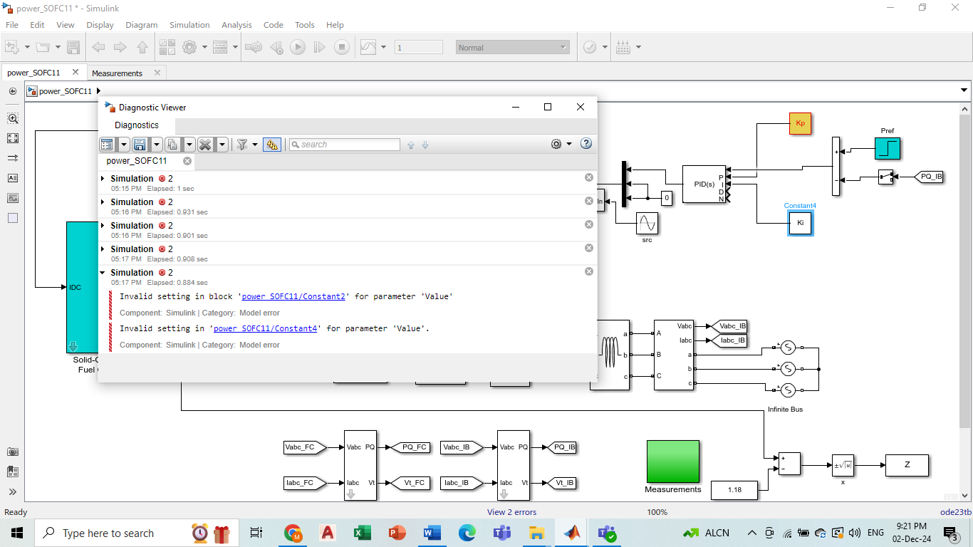 I am having two problems in my Matlab model, the