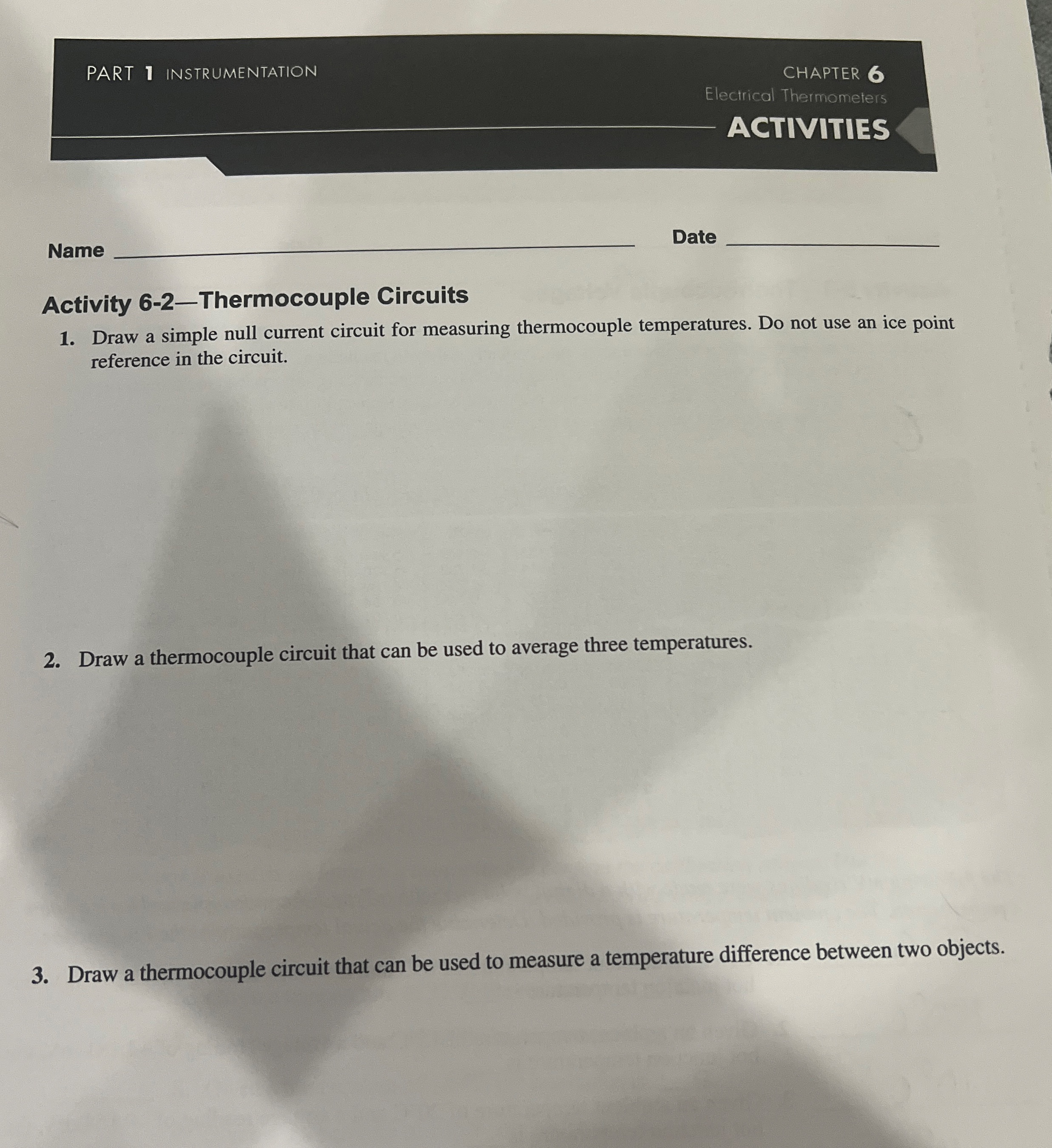 PART 1 INSTRUMENTATION CHAPTER 6 Electrical