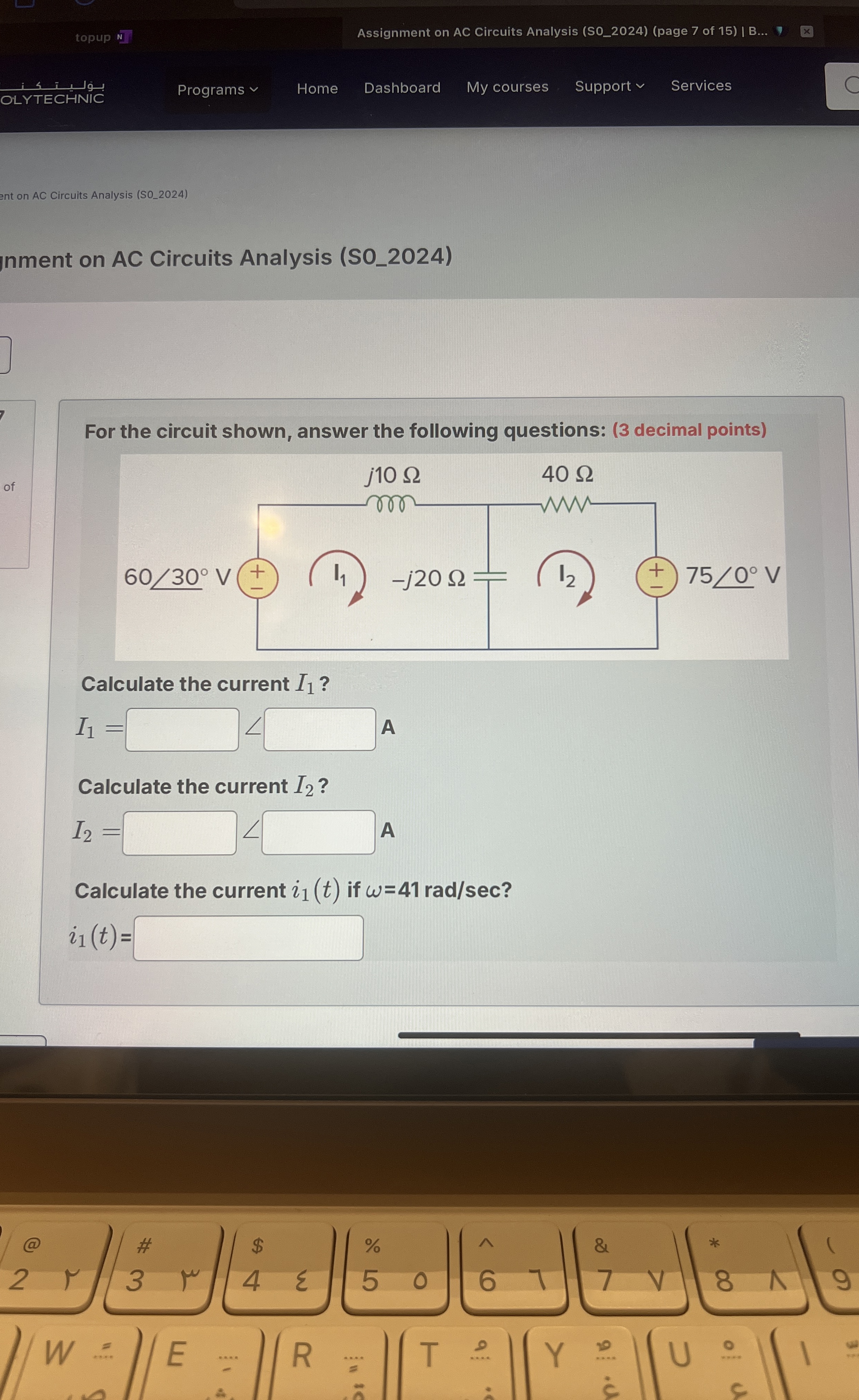 topup Assignment on AC Circuits Analysis ( S 0 _