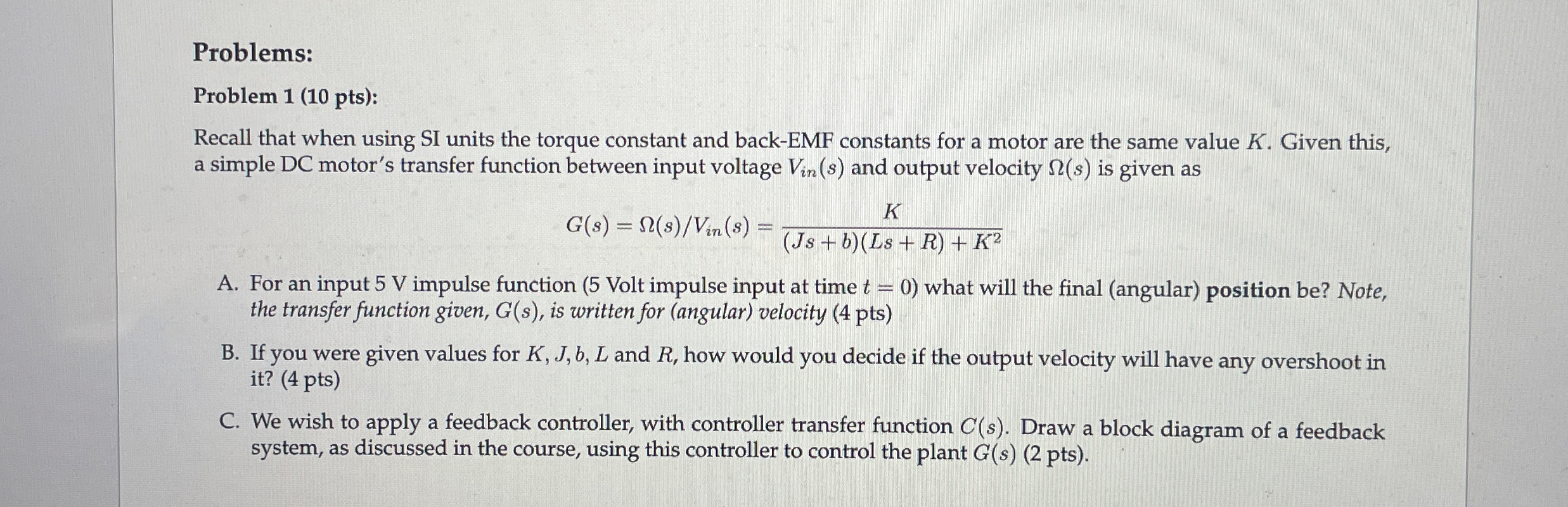Problems: Problem 1 ( 1 0 pts ) : Recall that