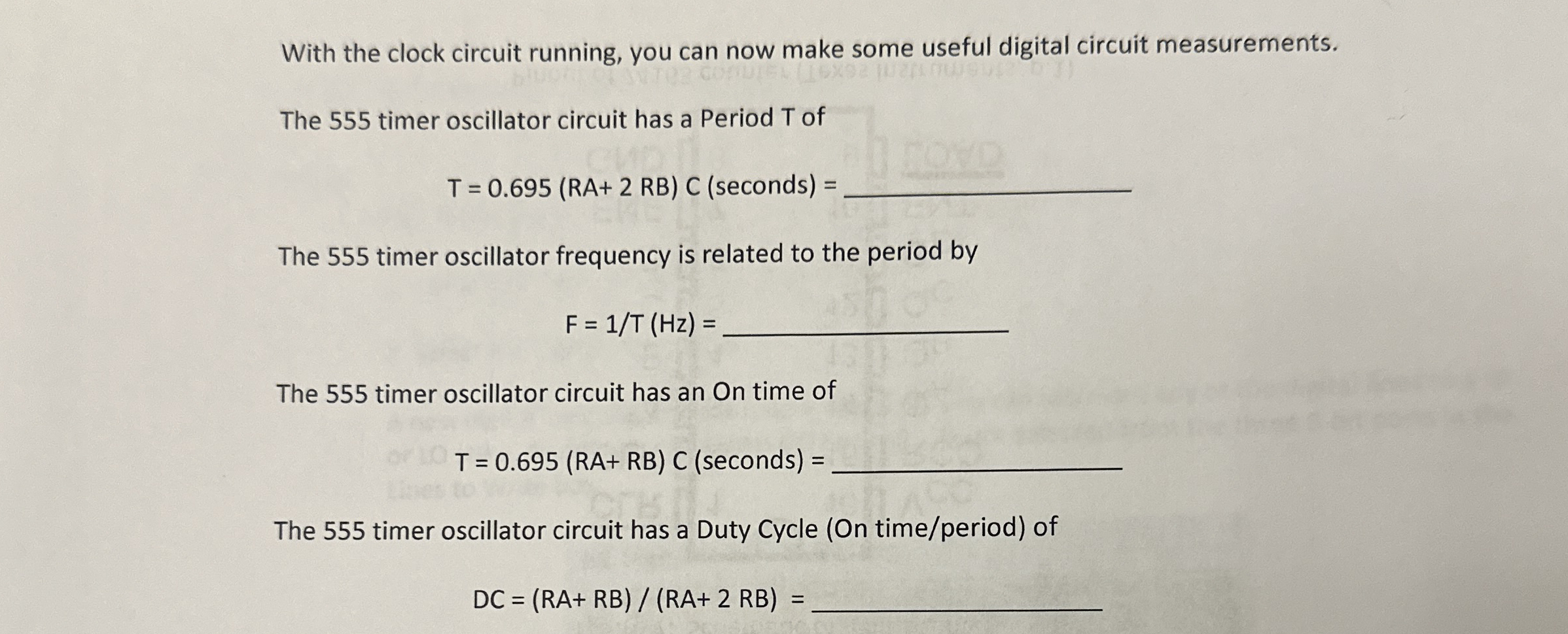 With the clock circuit running, you can now make