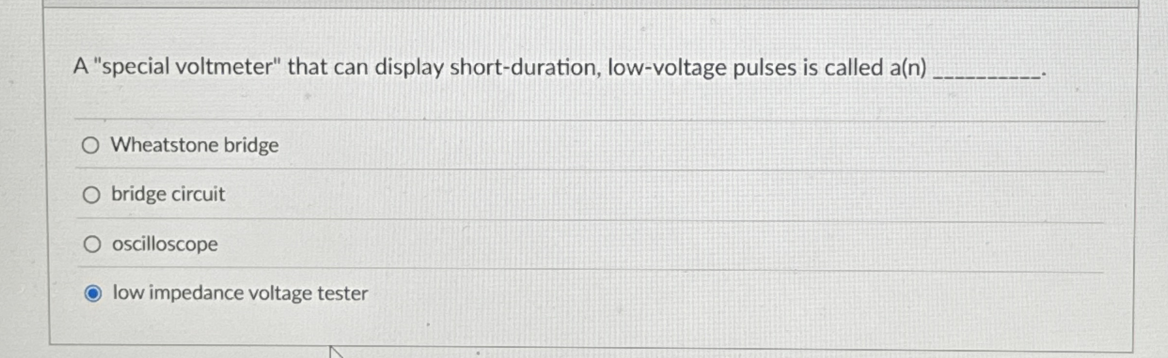 A "special voltmeter" that can display short -