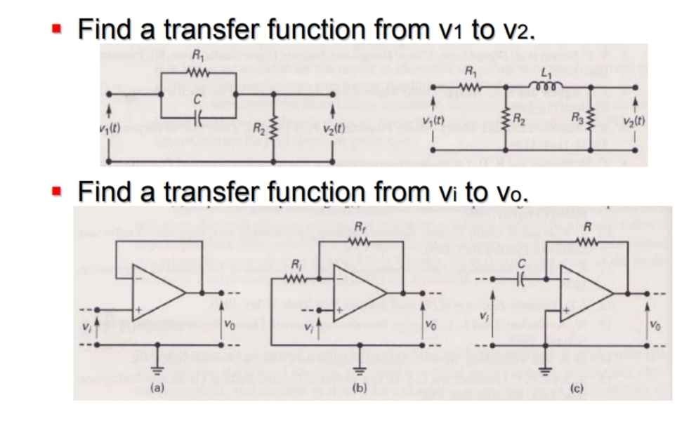 Find a transfer function from v to V 2 . v , lt )