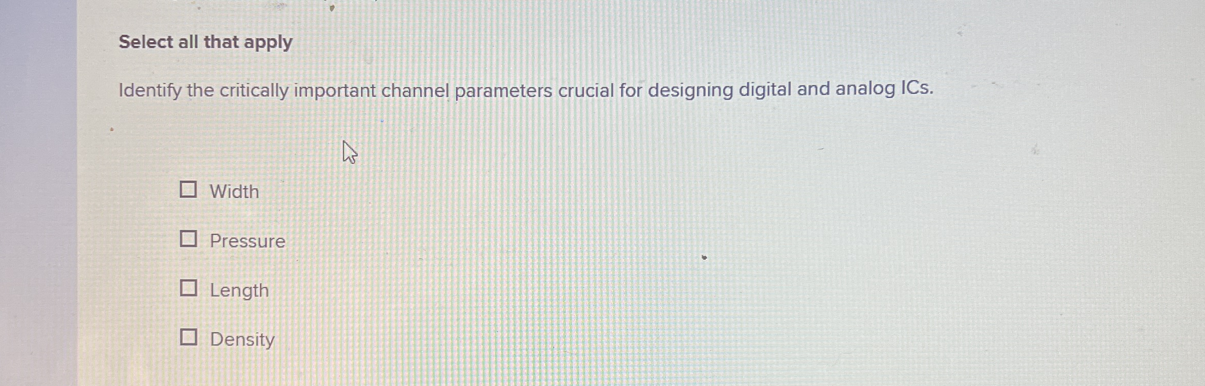 Select all that apply Identify the critically