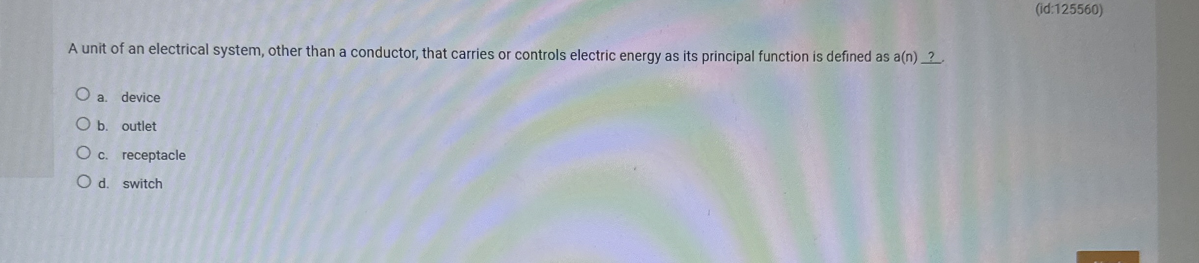 A unit of an electrical system, other than a