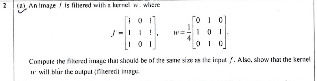 \ table [ [ 2 , ( a ) An image I is filtered with
