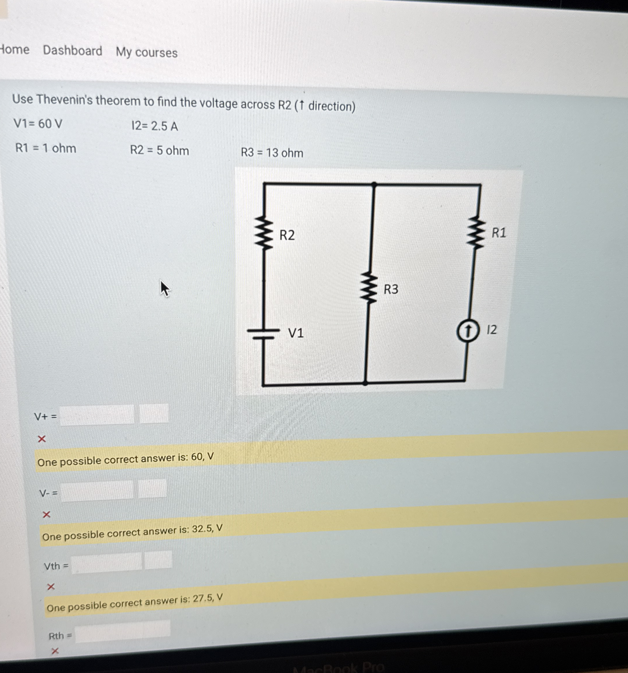 Home Dashboard My courses Use Thevenin's theorem