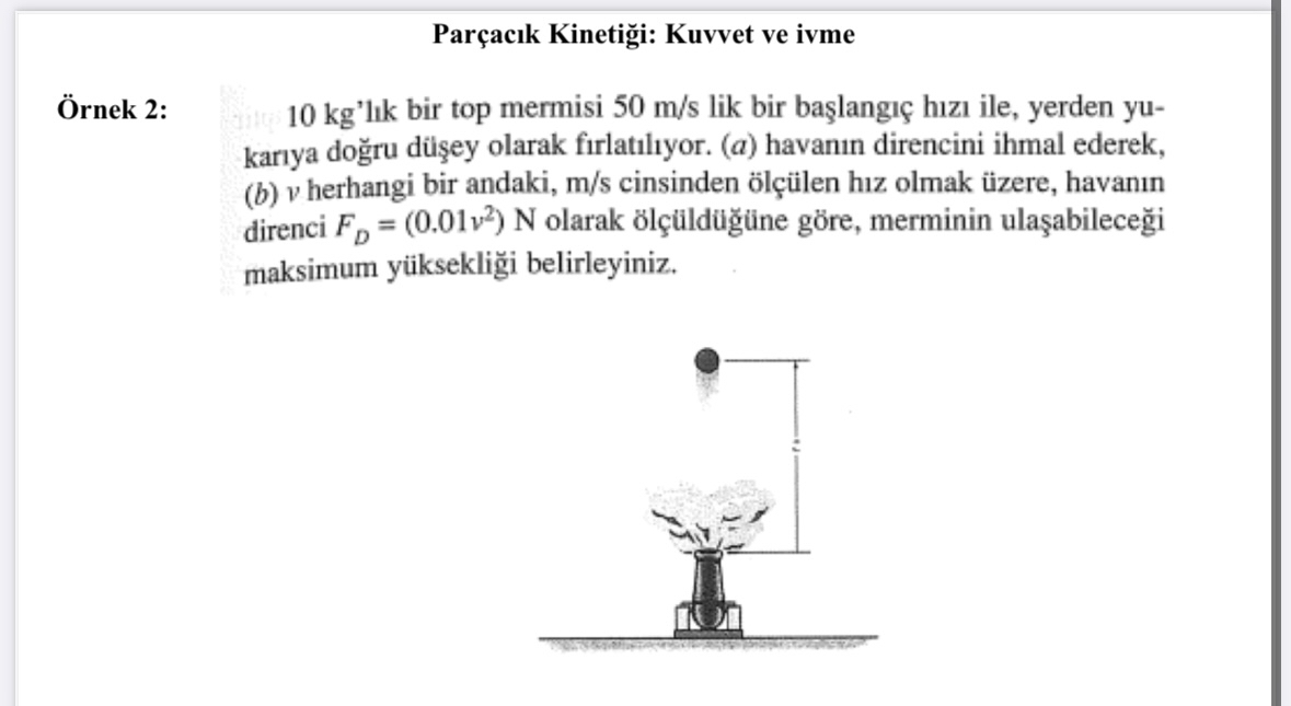 Par ac k Kineti i: Kuvvet ve ivme rnek 2 : 1 0 kg